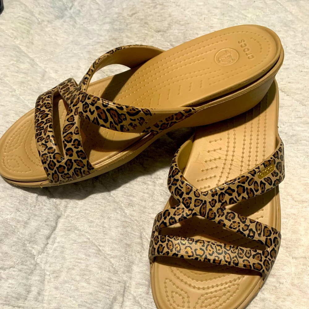 Crocs Leopard Wedges